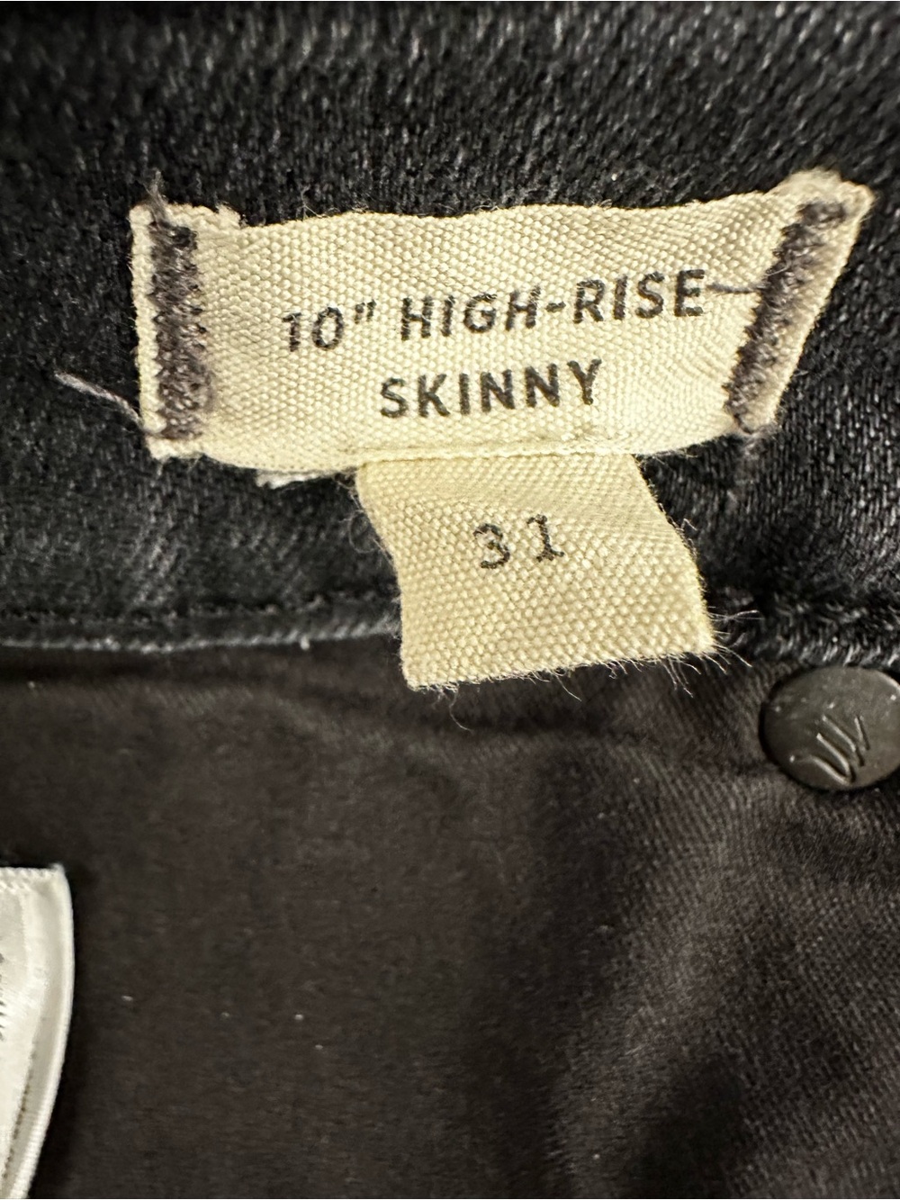 Madewell 10" High-Rise Skinny Jeans Berkeley Black Button Fly 31 - Picture 6 of 8